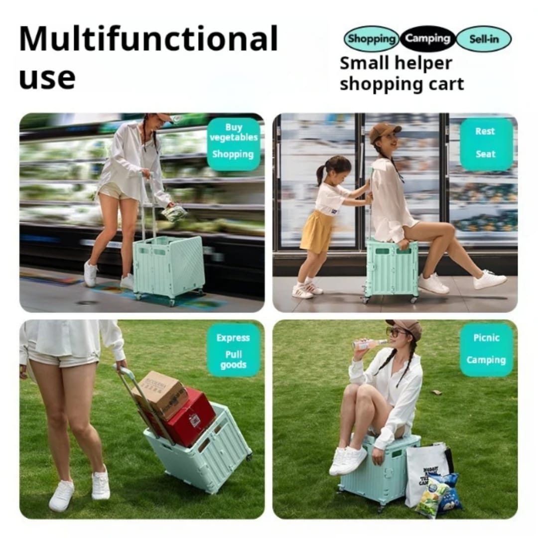 Foldable Utility Rolling Shopping Cart