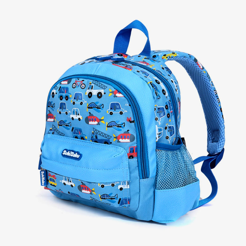 SukiSaku Vehicles Design Backpack with Front Pocket for Kids