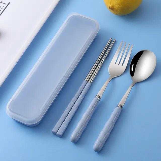 Home Spoon, Fork & Chopstick set with case