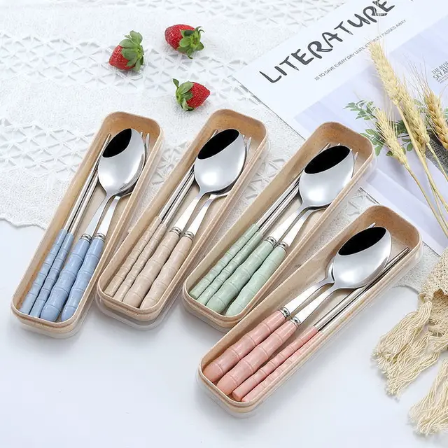 Home Spoon, Fork & Chopstick set with case