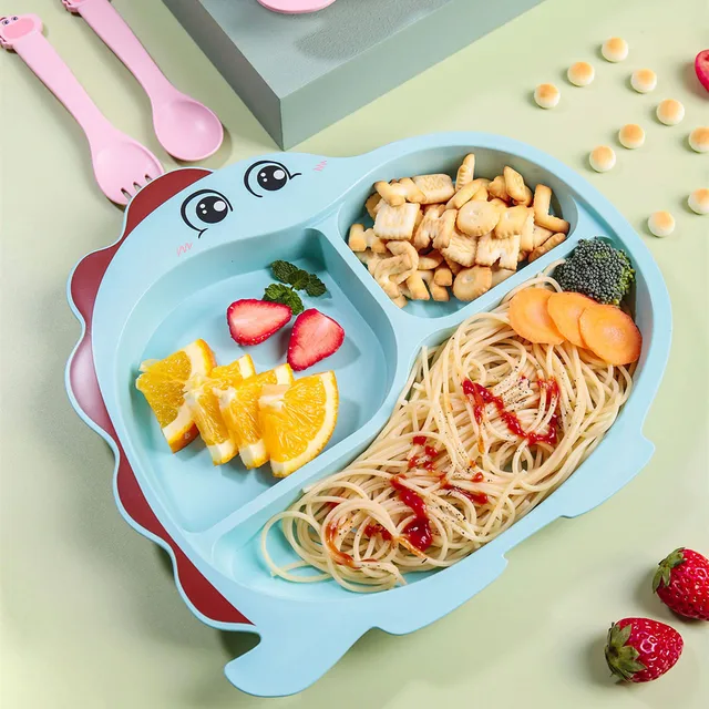 Cute Dino Bamboo Fibre Plate Set