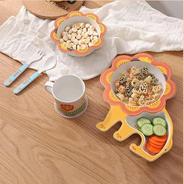 Bamboo Fibre Lion Theme Tableware Set