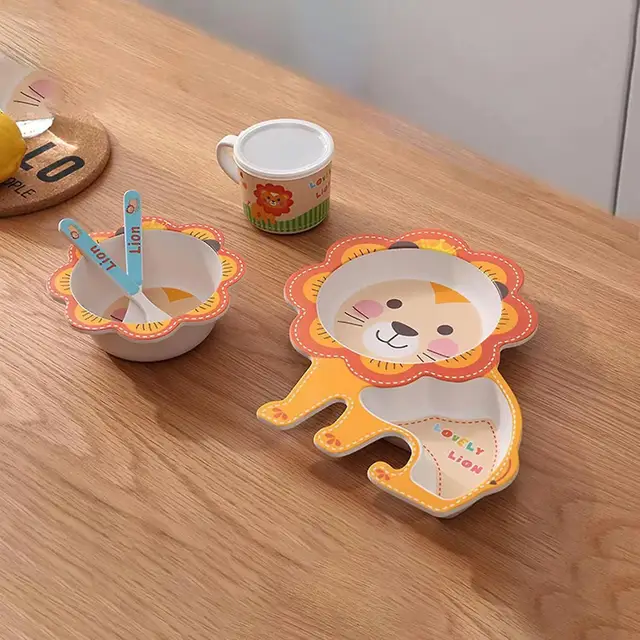 Bamboo Fibre Lion Theme Tableware Set