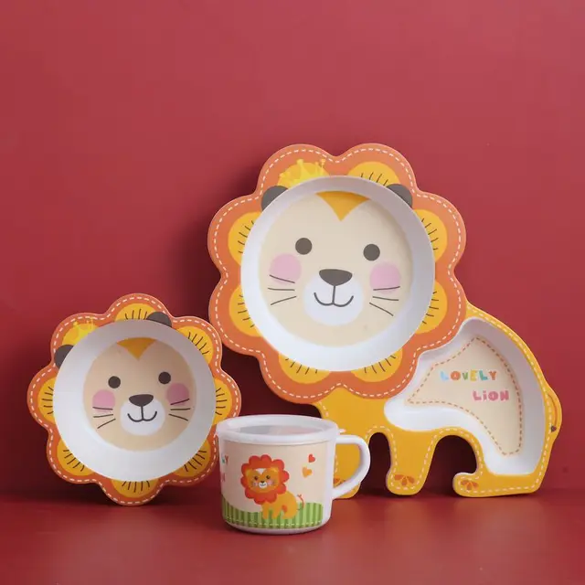 Bamboo Fibre Lion Theme Tableware Set