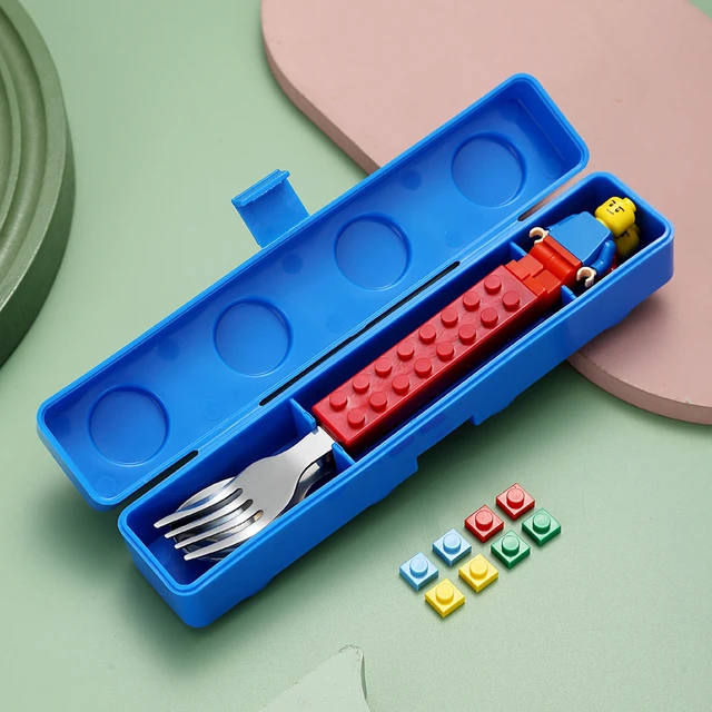 Lego Building Blocks Design Stainless Steel Spoon and Fork Set