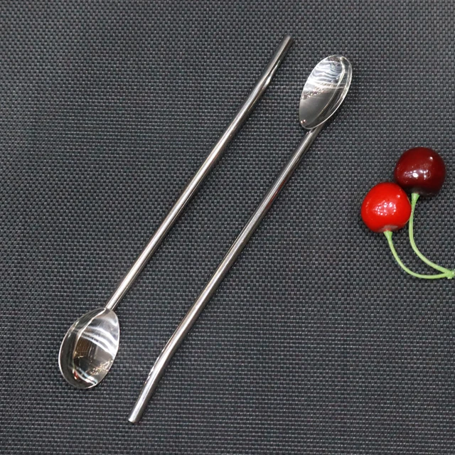 Spoon Straw Set, Creative Stainless Steel - Dual Functionality & Eco-Friendly - Set of 6