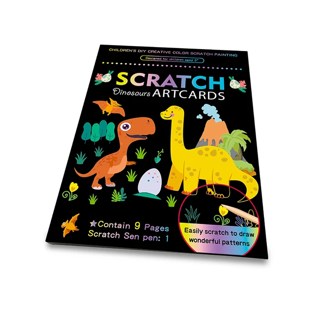 Birthday Popper Dinosaur Theme Colourful Scratch Artcards