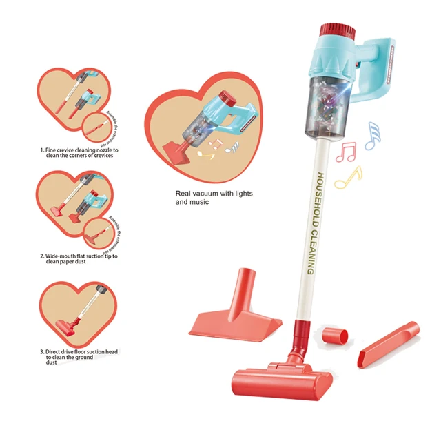 Vacuum Cleaner Toy with Light Music & Suction for Little Helper