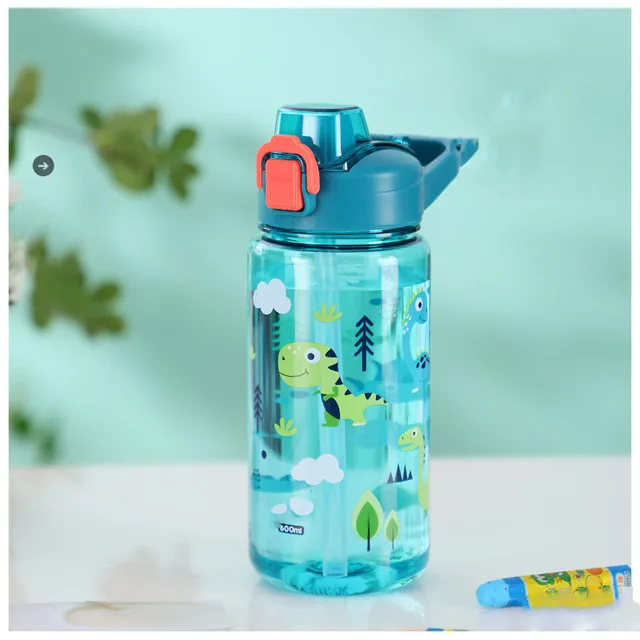 Kids' Animal Prints Straw Sipper Bottles 600 ML