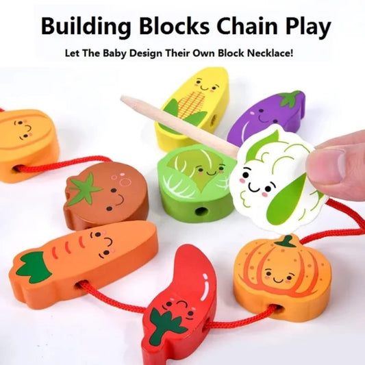 3-in-1 Balance Stacking Beading Wooden Toy