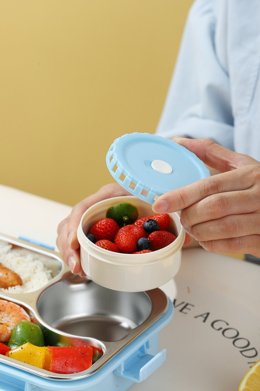 3 Grid Lunch Box With Bowl