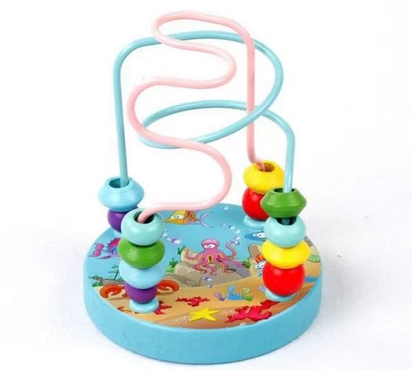 Bead Maze Toy for Toddlers Wooden Colorful Roller Coaster Educational Circle Toys