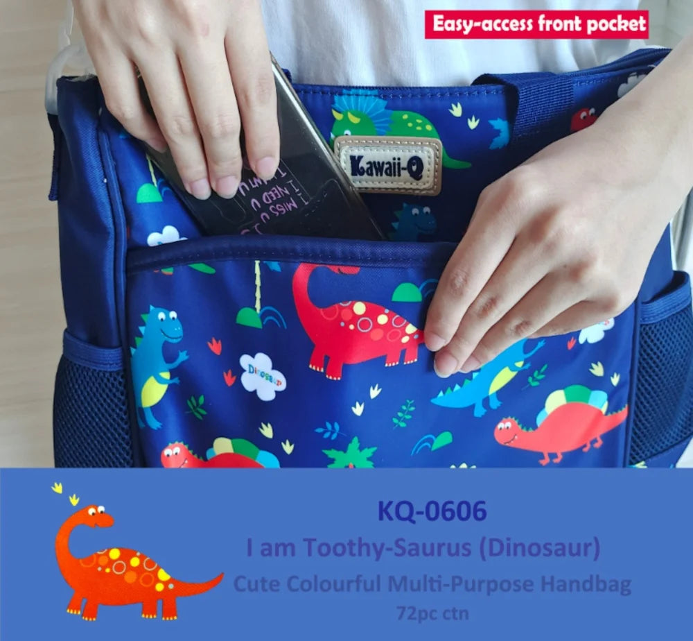 Cute Dino Multipurpose Tote Bag