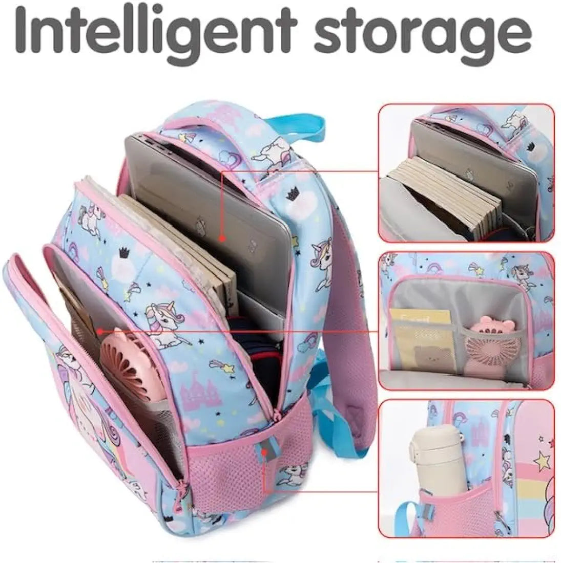 Blue Unicorn Style School Backpack