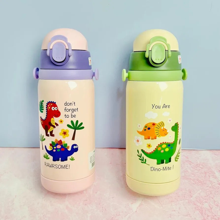 2 IN 1 INSULATED DINOS VACUUM BOTTLE - Double Lid - 450 ML