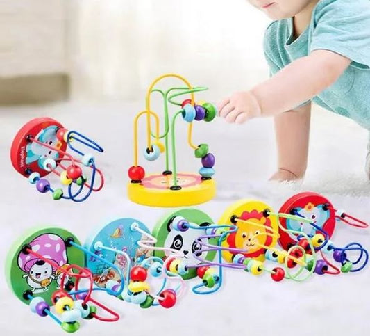 Bead Maze Toy for Toddlers Wooden Colorful Roller Coaster Educational Circle Toys