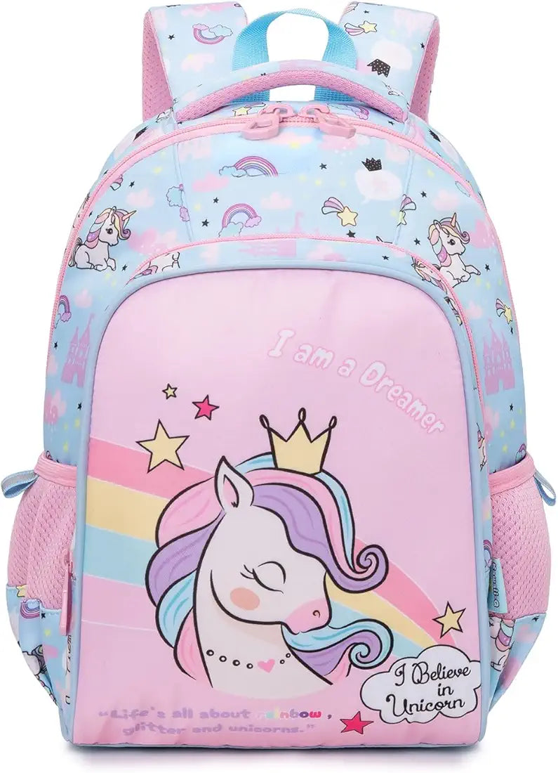 Blue Unicorn Style School Backpack