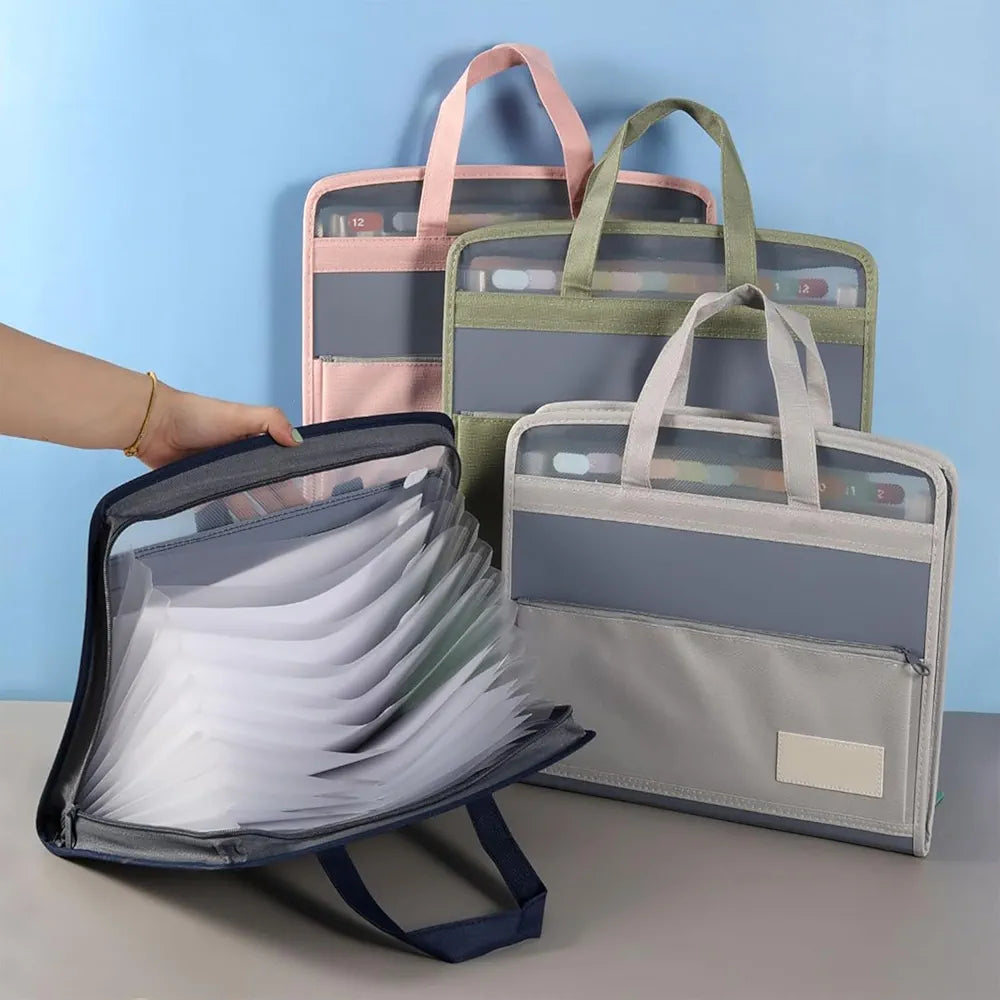 File Folder With Handle & Zipper Lock