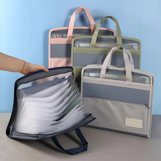 File Folder With Handle & Zipper Lock