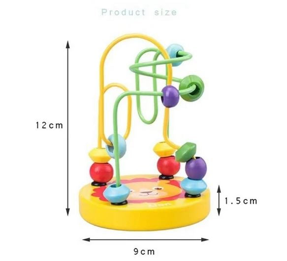 Bead Maze Toy for Toddlers Wooden Colorful Roller Coaster Educational Circle Toys