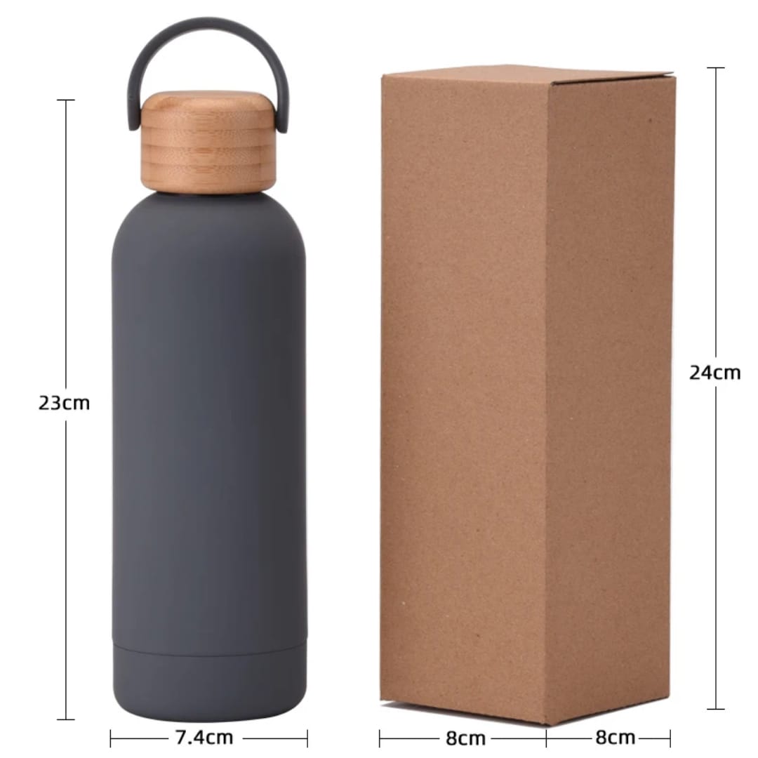 Bamboo Cap Stainless Steel Bottle