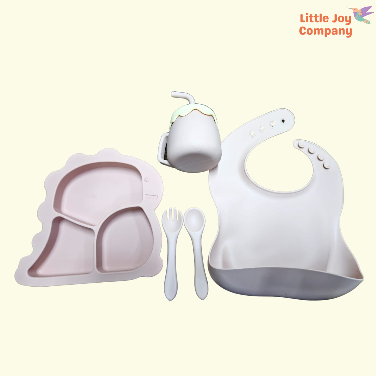 Suction Siliconne Food Grade Dino Theme Tableware Set for Babies