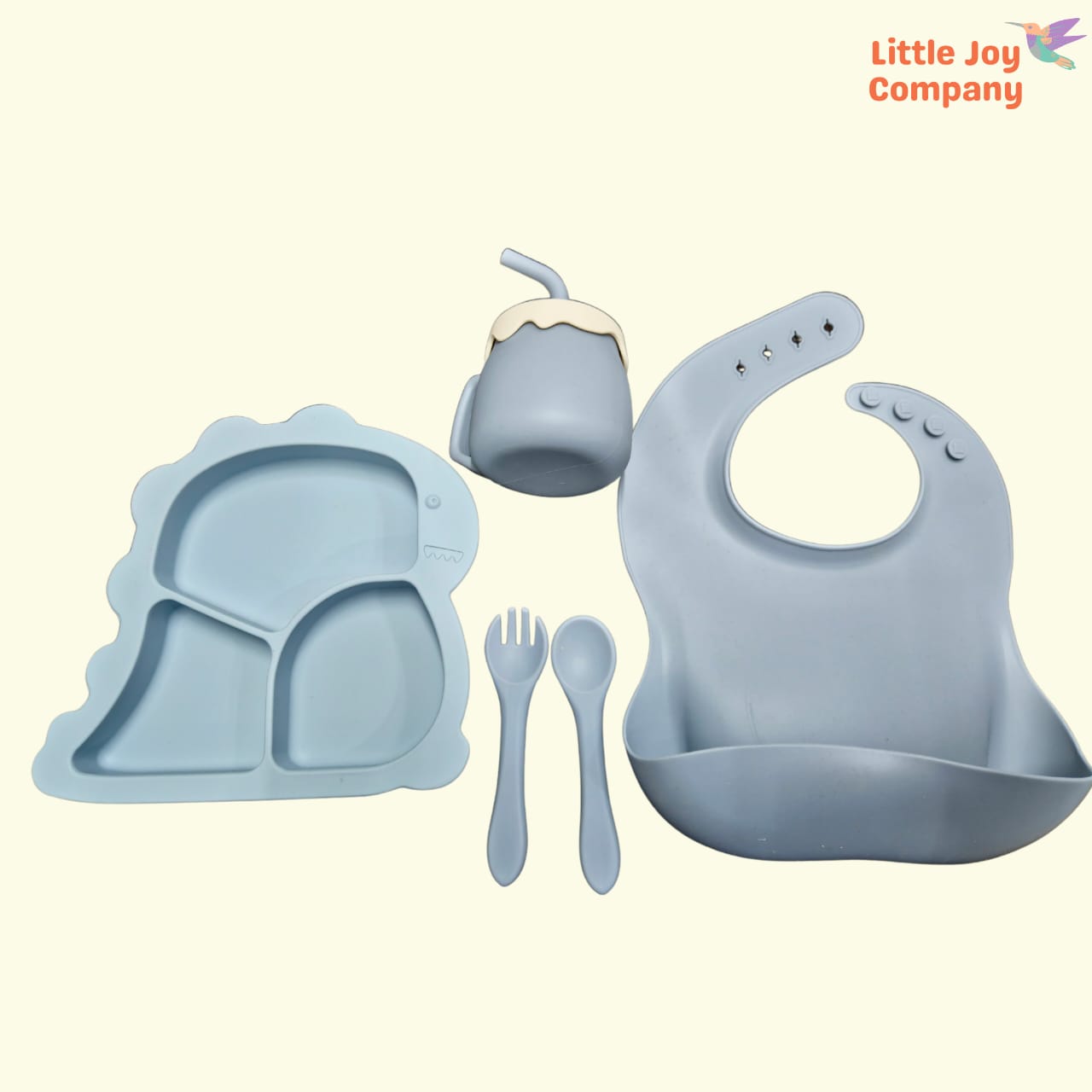 Suction Siliconne Food Grade Dino Theme Tableware Set for Babies