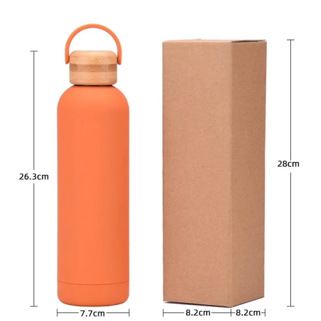 Bamboo Cap Stainless Steel Bottle