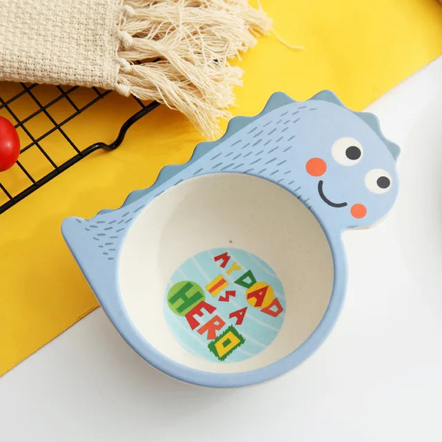 Animal Theme Baby Feeding Bamboo Tableware bowl for kids