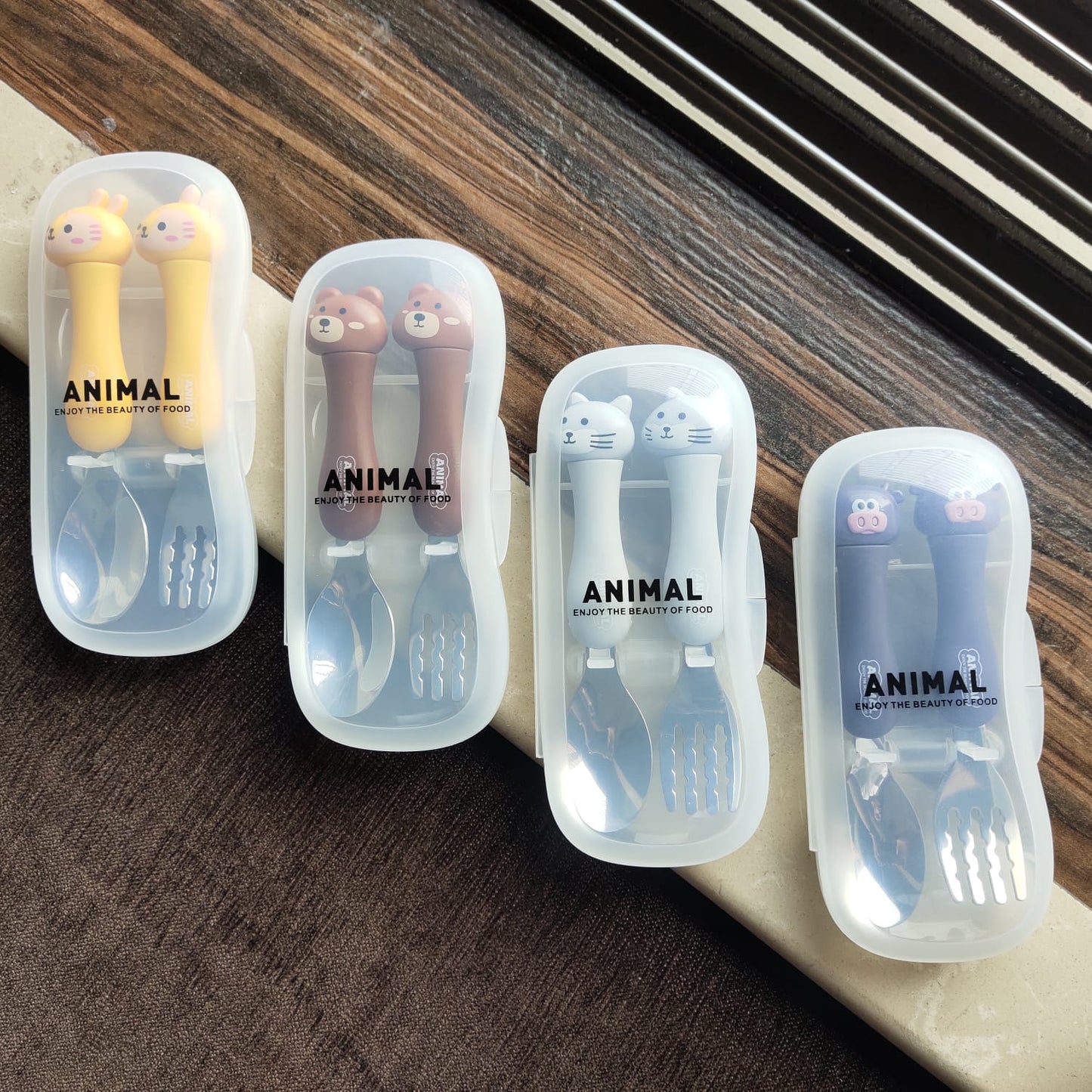 Cute Stainless Steel Animal Spoon & Fork Set