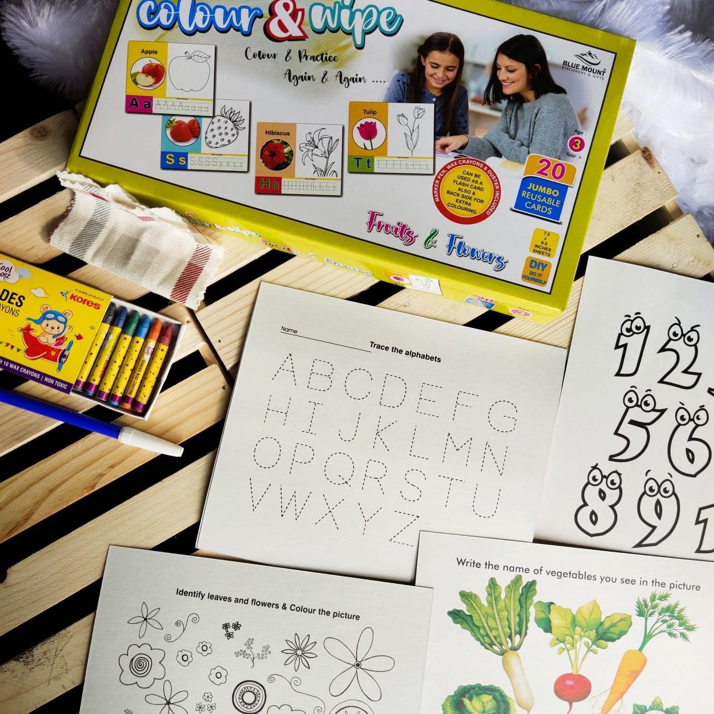 DIY 2 in 1 Colour & Wipe Kit (Fruits & Flowers)