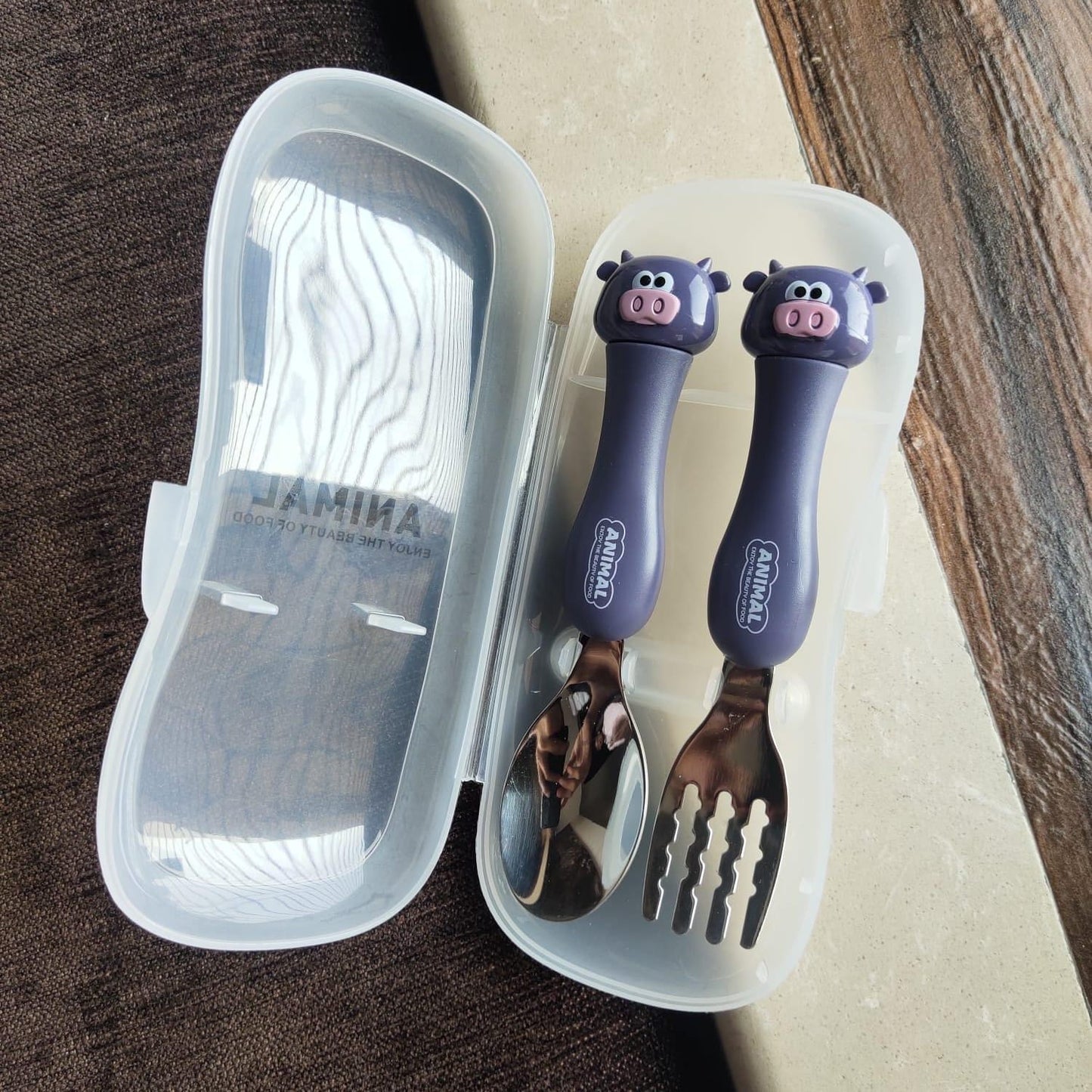 Cute Stainless Steel Animal Spoon & Fork Set