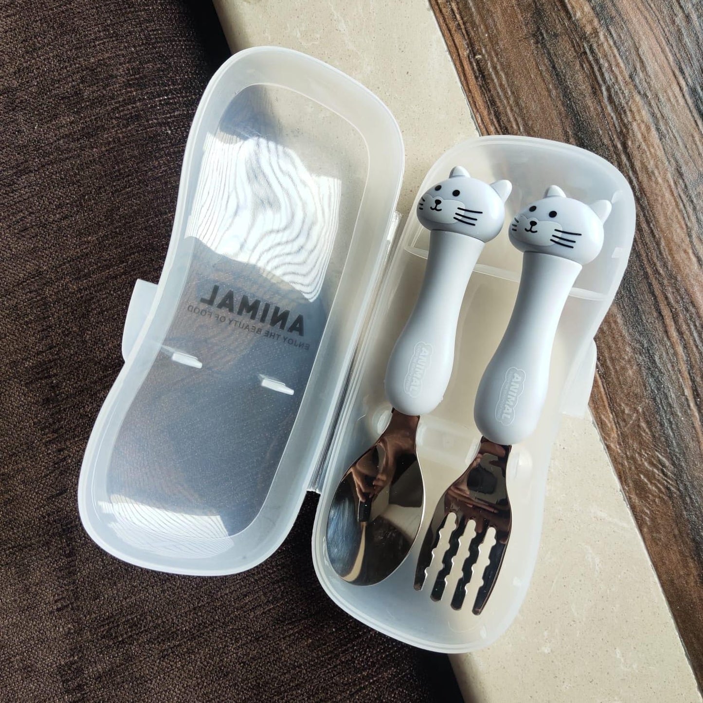 Cute Stainless Steel Animal Spoon & Fork Set