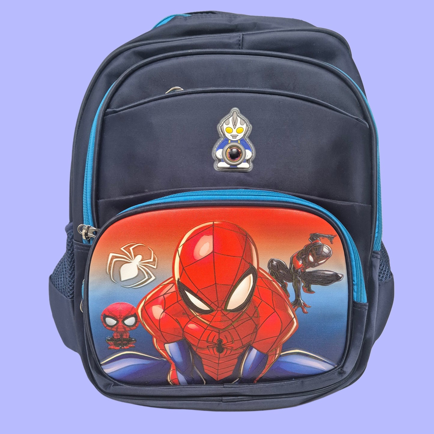 Customised Glowing - 4 CHAIN Spiderman Backpack with Pouch