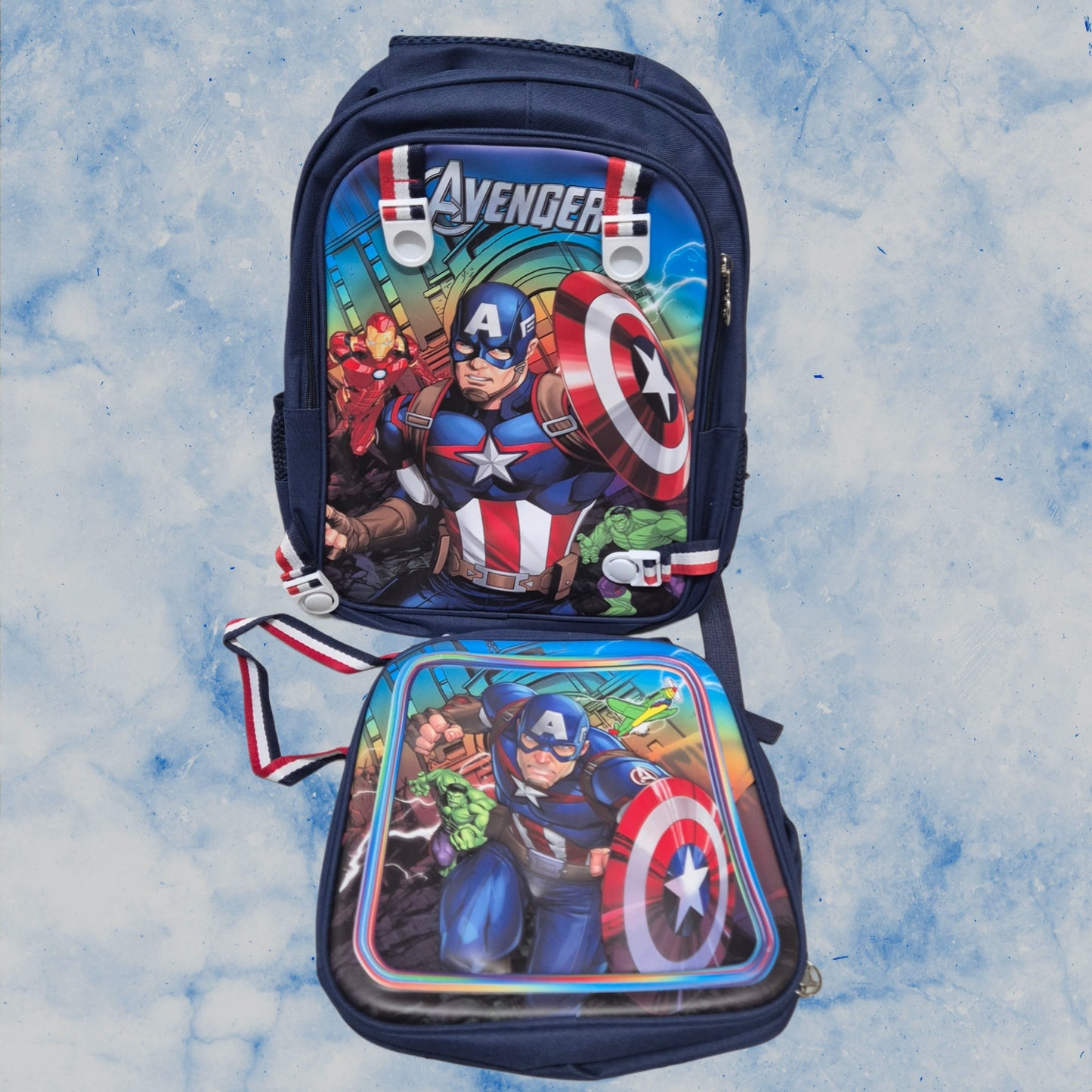 Avengers Theme School Bag with Lunch Bag