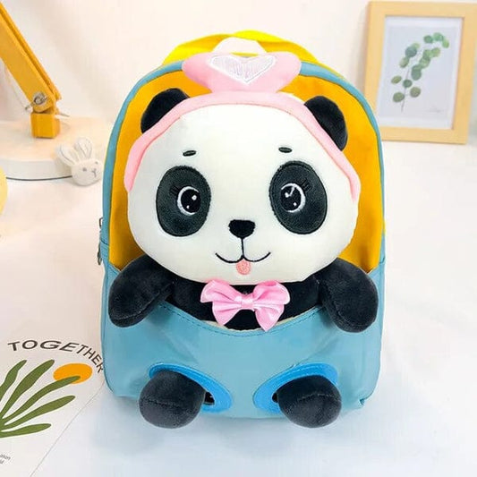 Cute Panda Theme Soft Plush Backpack