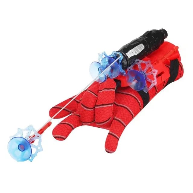 Ultimate Spiderman Gloves with Disc Launcher for Kids (Red)