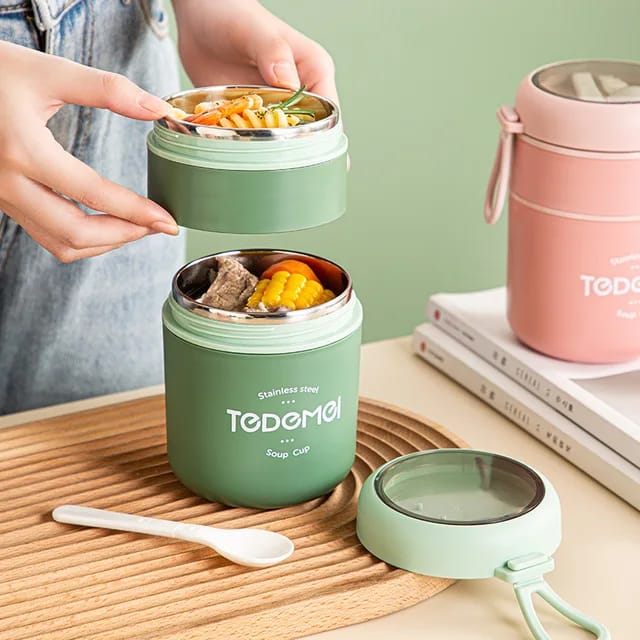 Tedemei Portable Thermal Lunch Box Lunch Box - 2 compartment & 3 compartment