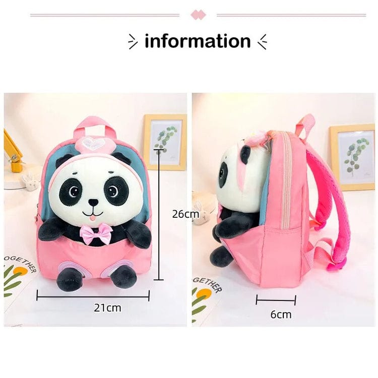 Cute Panda Theme Soft Plush Backpack