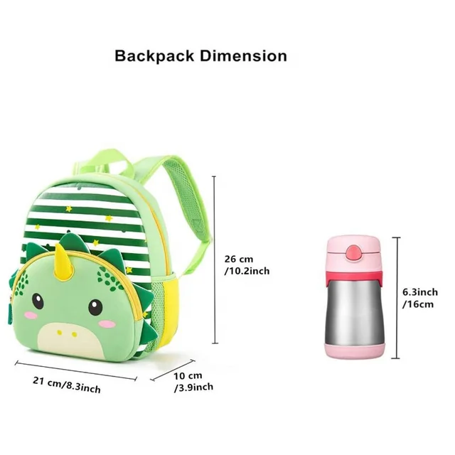 Green Dino Adore Toddlers Backpack