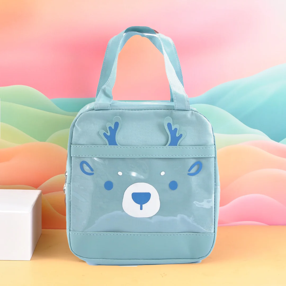 Deer Pattern Vertical Cartoon Lunch Bag