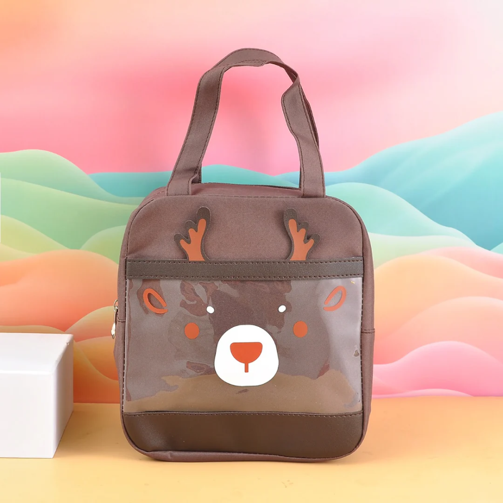 Deer Pattern Vertical Cartoon Lunch Bag