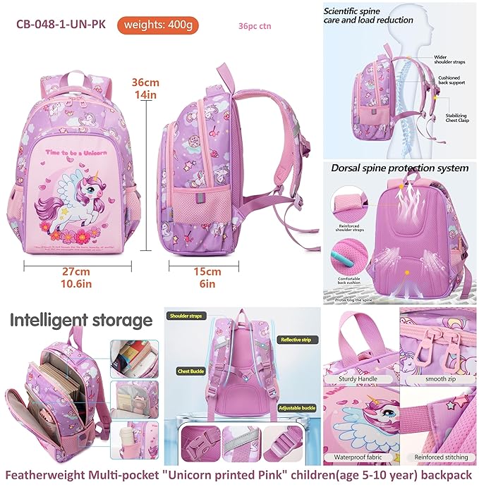 Unicorn Pink Style School Backpack