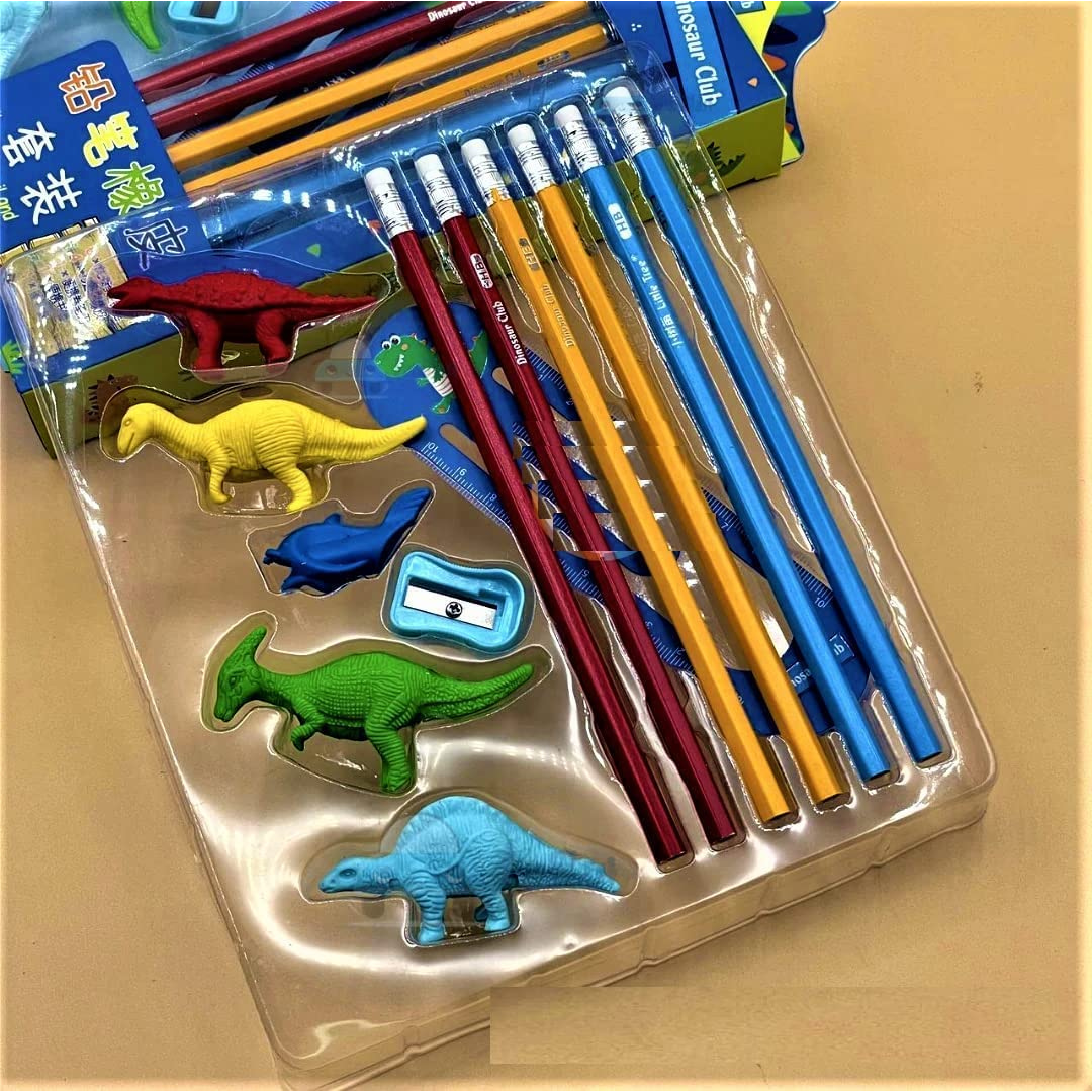 Dinosaur Pencil & Eraser Set